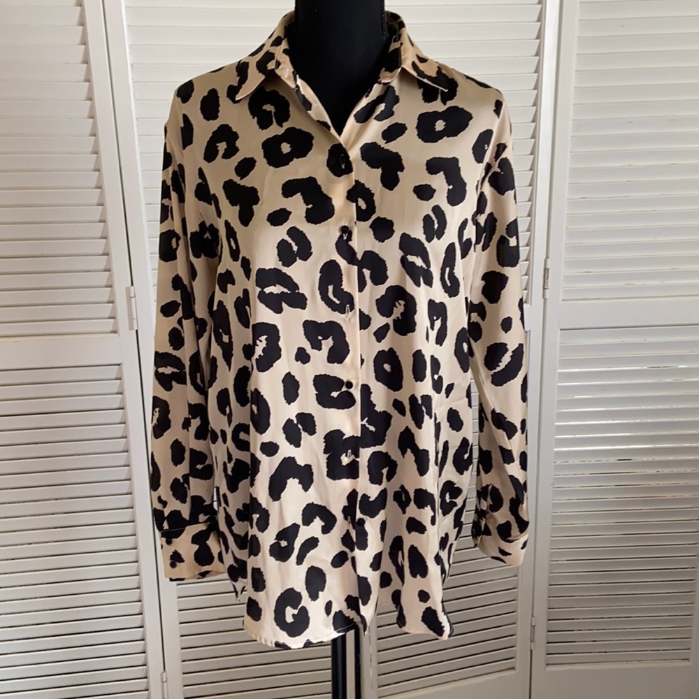 Zara Beige and black blouse